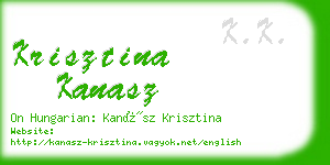 krisztina kanasz business card